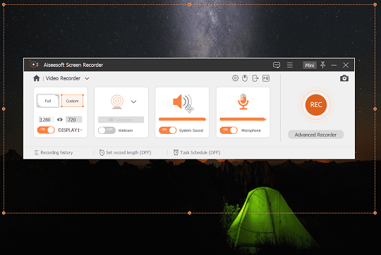 Aiseesoft screen recorder interface