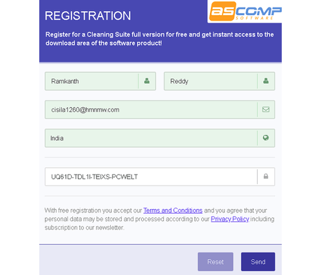 ASCOMP Cleaning Suite Pro Registration