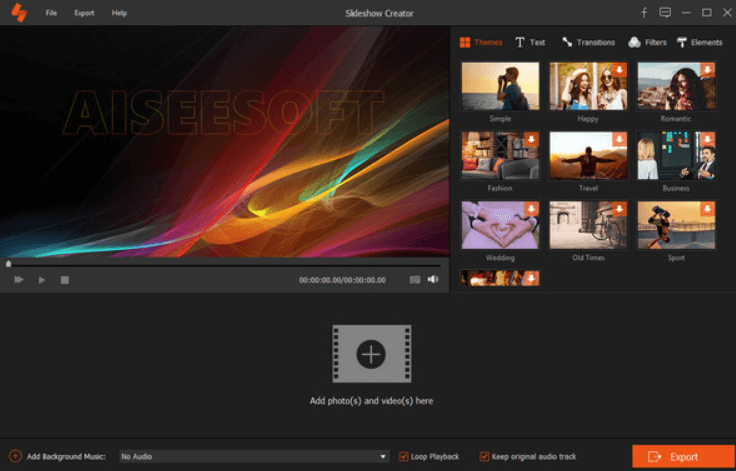 AisiSoft Slideshow Creator - Main Interface