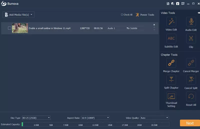 Aiseesoft Burnova Interface - UI
