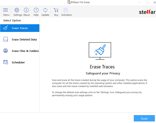BitRaser File Eraser User Interface