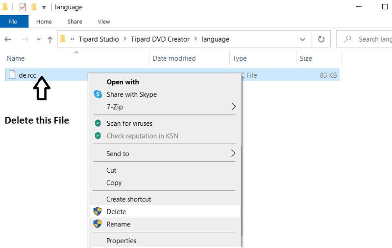 Change the Tipard interface language from German to English