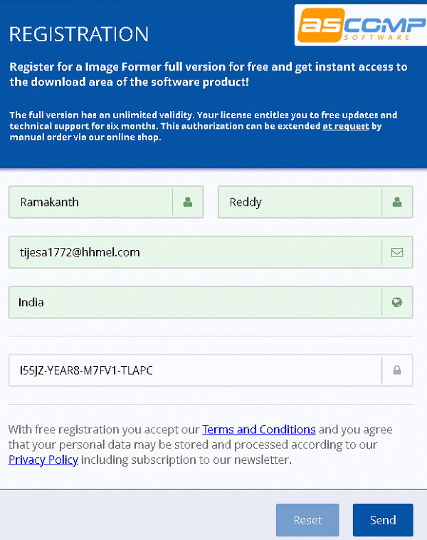 ASCOMP Image Former Pro License