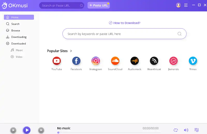 OKMusic MP3 Downloader UI