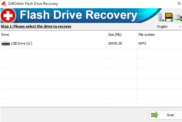 SoftOrbits Flash Drive Recovery UI