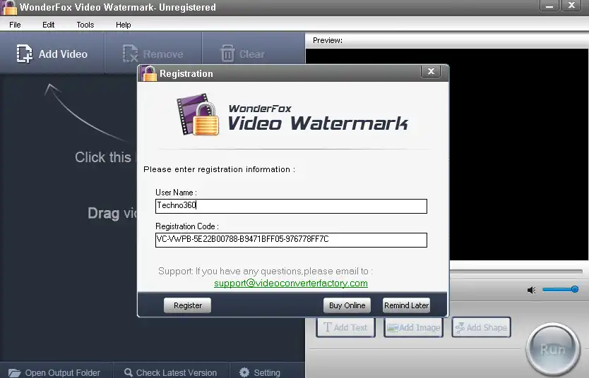 WonderFox Video Watermark License
