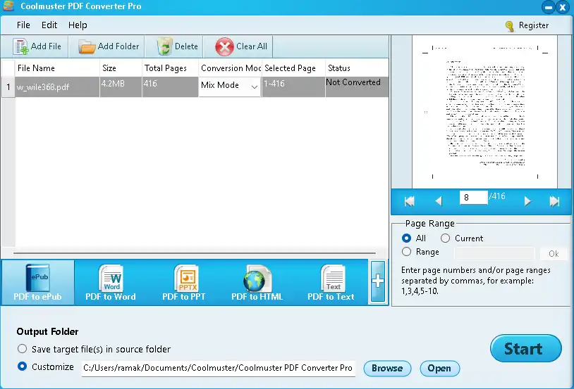 Coolmaster PDF Converter Pro UI