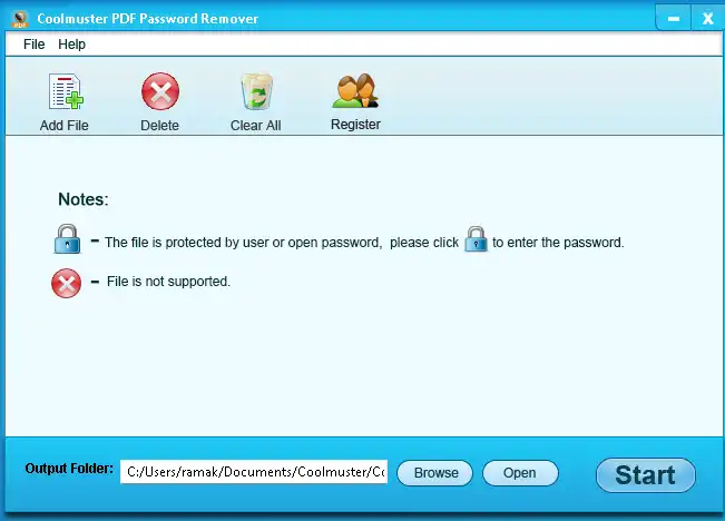 Coolmuster PDF Password Remover UI - Main Window
