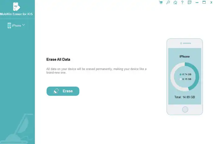 Mobikin Eraser for iOS UI