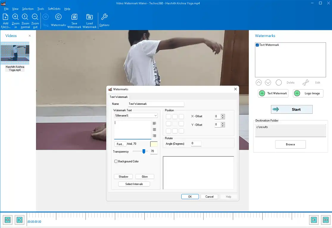 SoftOrbits Video Watermark Maker UI