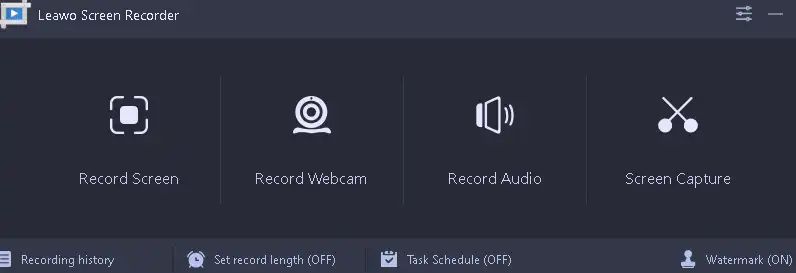 Leawo Screen Recorder UI - Main Window