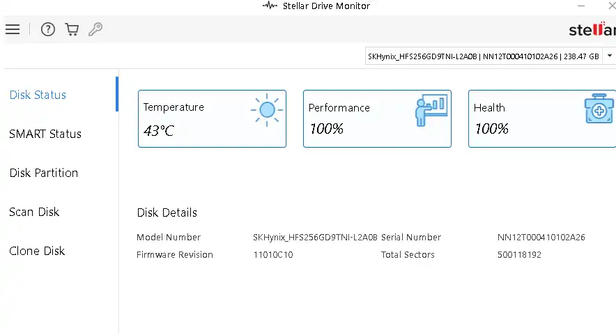 stellar drive monitor ui