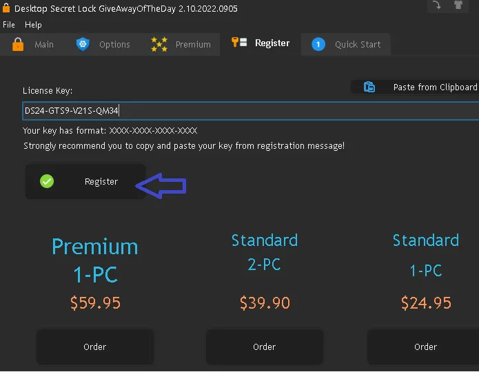 desktop secret lock license key