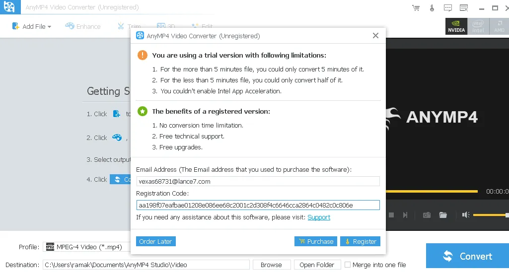 AnyMP4 Video Converter License