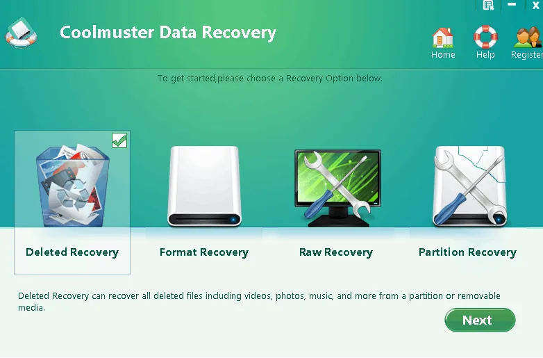 Coolmuster Data Recovery UI-Main Window
