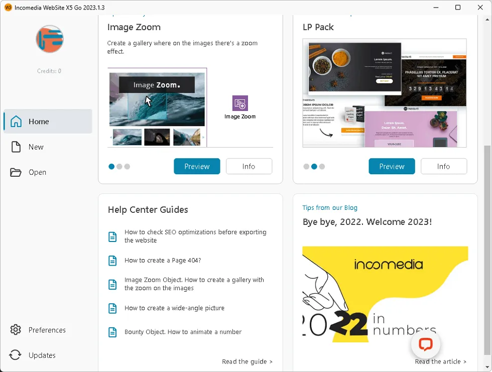Website X5 Go 2023 UI