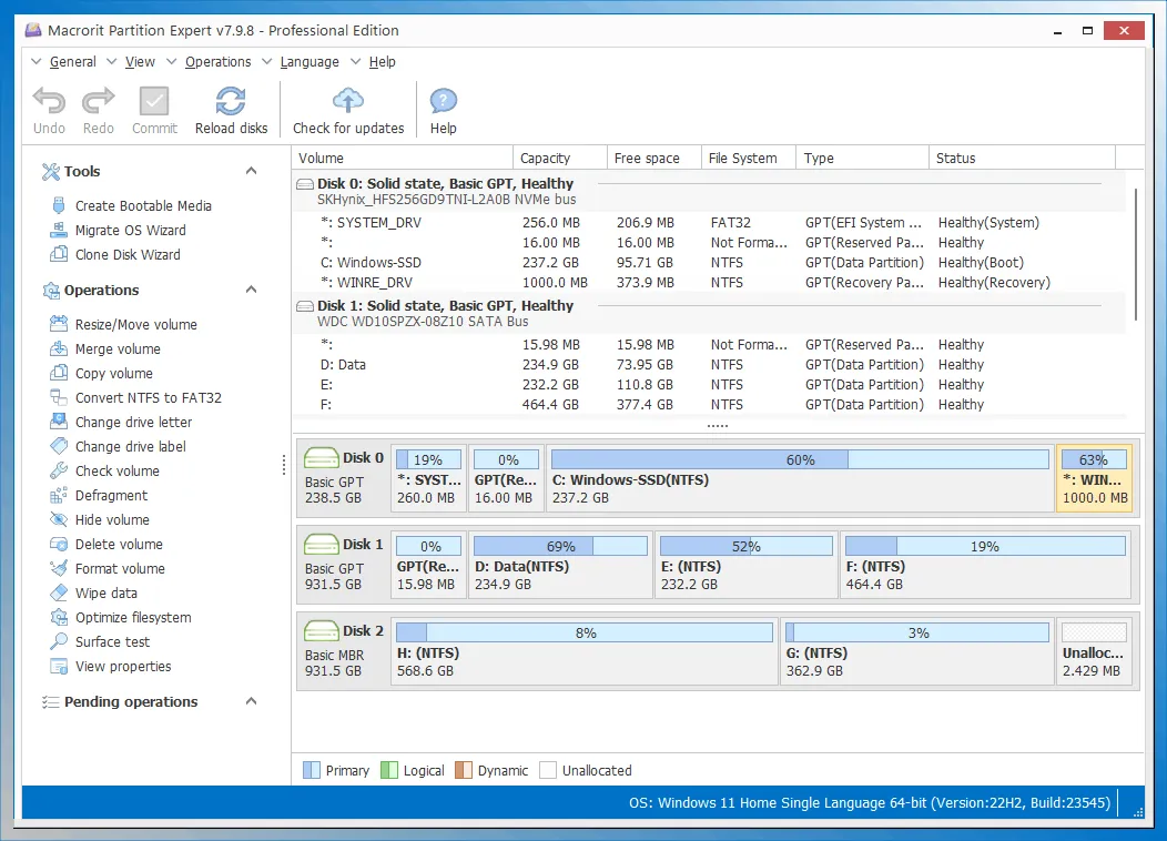 Macrorit Partition Expert Pro UI