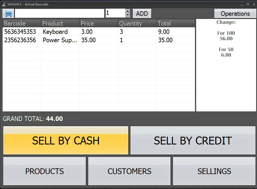 Vovsoft Retail Barcode UI
