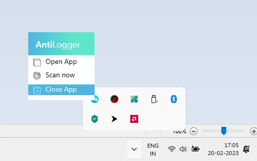 Abelssoft AntiLogger on Windows Taskbar