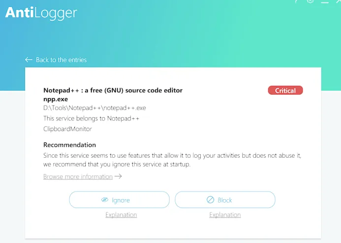 Antilogger Recommendation Wizard