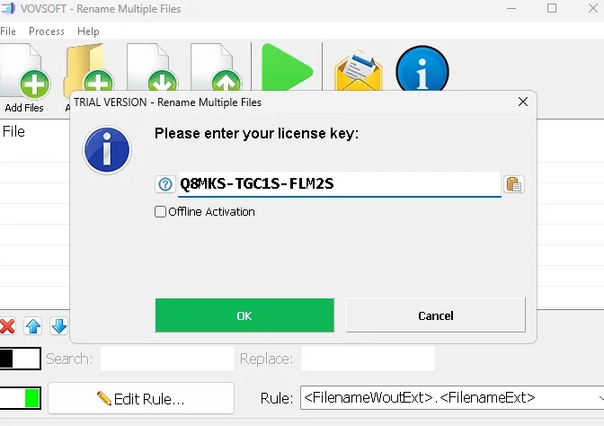 Wowsoft Rename Multiple Files License Key