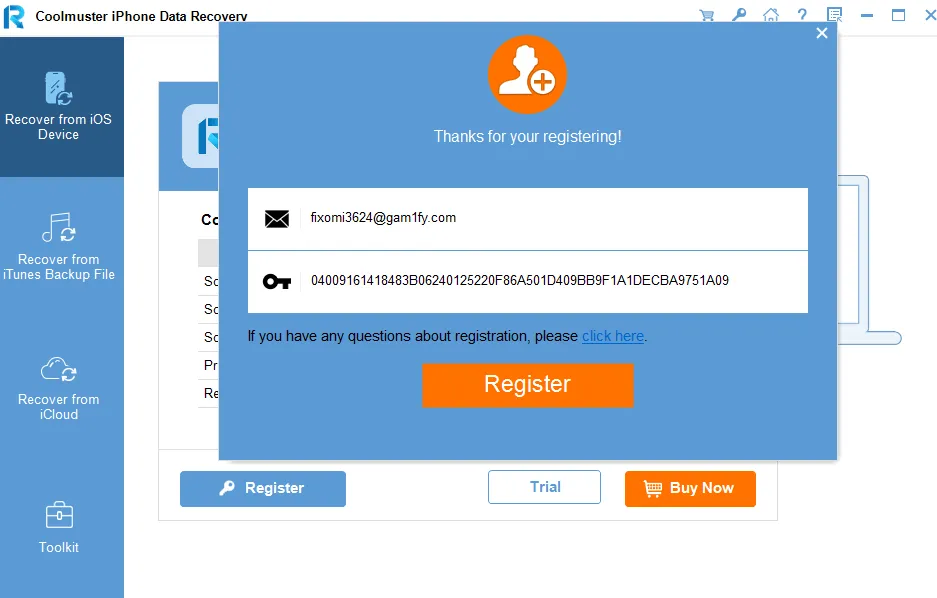 Coolmuster iPhone Data Recovery License Code