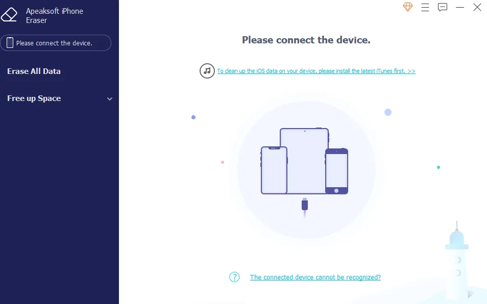 Apeaksoft iPhone Eraser UI