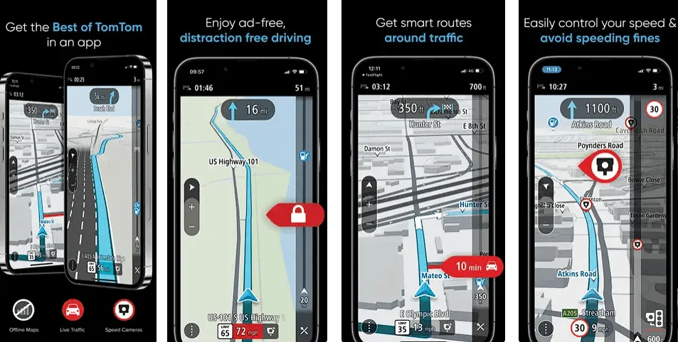 TomTom GO Navigation app UI-iOS