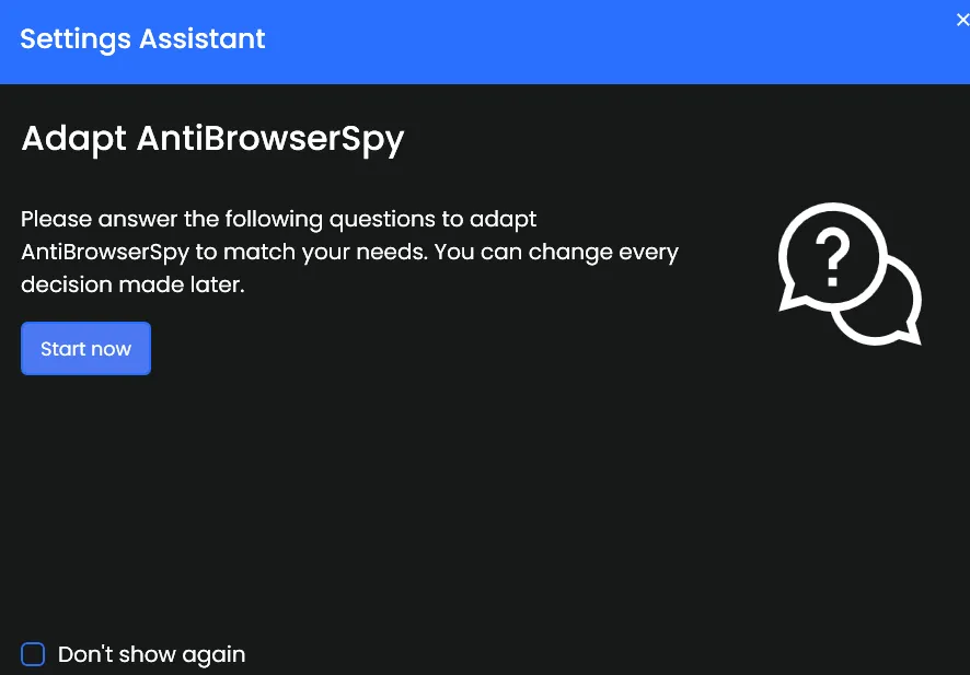 Abelssoft AntiBrowserSpy Settings