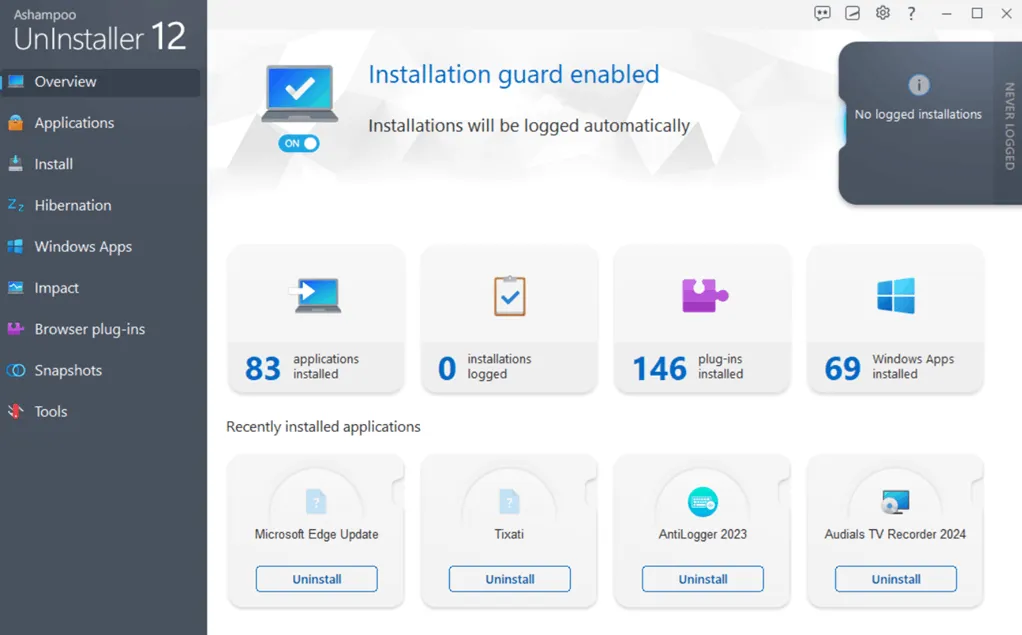Ashampoo Uninstaller 12 UI