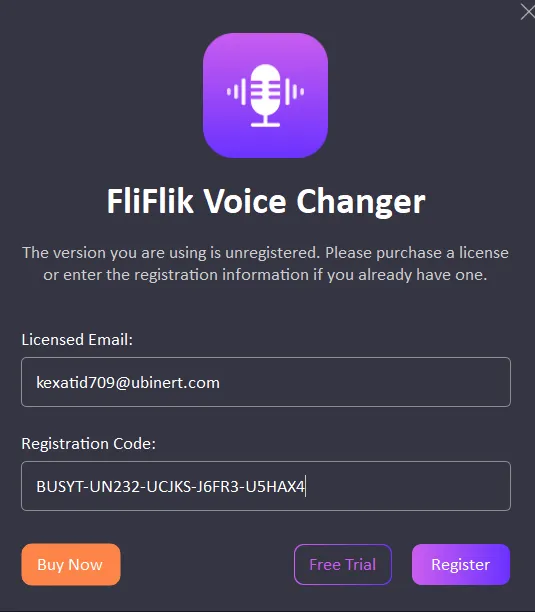 fliplik voice changer license